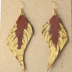 Feather Earrings with Gilded 24k Gold