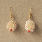 Earrings with Red Agate + Natural Selenite Desert Rose, Raw Organic